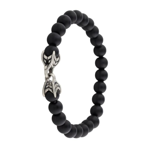 DAVID YURMAN ONYX STERLING SILVER 925 SPIRITUAL BEAD BRACELET - Picture 2 of 8